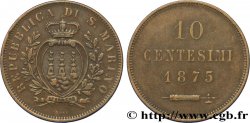 SAN MARINO 10 Centesimi écu aux trois tours 1875 Milan