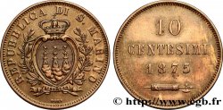 SAN MARINO 10 Centesimi écu aux trois tours 1875 Milan