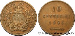 SAINT-MARIN 10 Centesimi écu aux trois tours 1893 Rome - R