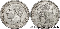 SPANIEN 5 Pesetas Alphonse XII 1885 Madrid S 