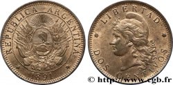 ARGENTINE 2 Centavos emblème / “Liberté” 1891  SUP 