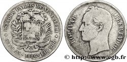 VENEZUELA 5 Bolivares emblème / Simon Bolivar 1886 Caracas