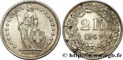 SUISSE 2 Francs Helvetia 1947 Berne
