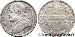 VATICAN ET ÉTATS PONTIFICAUX 2 Lire Pie IX an XXII 1867 Rome