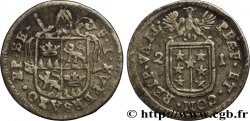 SUISSE - MONNAIES CANTONALES 1/2 Batzen canton du Valais (Sitten) frappe au nom de l’évêque François-Joseph Supersaxo 1721  TTB 