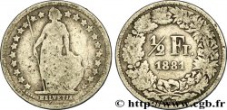 SWITZERLAND 1/2 Franc Helvetia 1881 Berne