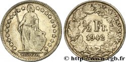 SCHWEIZ 1/2 Franc Helvetia 1942 Berne SS 