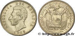 ÉQUATEUR 2 Decimos de Sucre Antonio Jose de Sucre / blason 1916 Philadelphie SUP 
