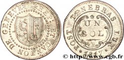 SWITZERLAND - REPUBLIC OF GENEVA 1 Sol - Canton de Genève 1817  AU 