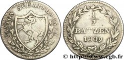SWITZERLAND - cantons coinage 1/2 Batzen - Canton de Schaffhausen 1809 