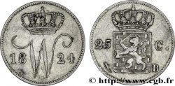 PAYS-BAS 25 Cents monogramme Guillaume Ier 1824 Bruxelles