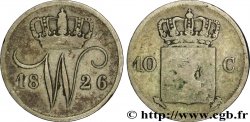 PAYS-BAS 10 Cents emblème monogramme de Guillaume Ier 1826 Utrecht