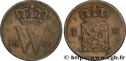 PAYS-BAS 1 Cent emblème monogramme de Guillaume III 1863 Utrecht