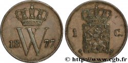 PAíSES BAJOS 1 Cent emblème monogramme de Guillaume III 1877 Utrecht