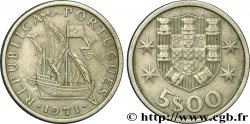 PORTUGAL 5 Escudos emblème 1971  TTB+ 