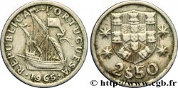 PORTUGAL 2 1/2 Escudos emblème / voilier 1965  XF 