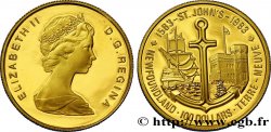 CANADA 100 Dollars or Proof Elisabeth II 400e anniversaire de Saint John’s sur Terre-Neuve 1983 