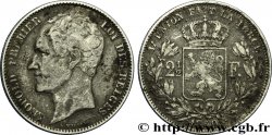 BELGIUM 2 1/2 Francs 2e type, petite tête nue Léopold Ier / écu couronné 1849 Bruxelles