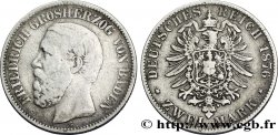 GERMANY - BADEN 2 Mark Frédéric / aigle 1876 Karlsruhe - G VF 