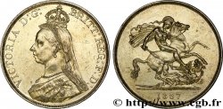 ROYAUME-UNI 5 Livres (Five pounds), Victoria &nbsp;Jubilee head&nbsp; / St Georges terrassant le dragon 1887 Londres SUP 