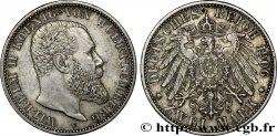 ALLEMAGNE - WURTEMBERG 2 Mark Royaume de Wurtemberg, roi Guillaume II / aigle 1906 Stuttgart - F