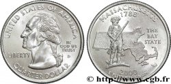 ESTADOS UNIDOS DE AMÉRICA 1/4 Dollar Massachusetts : statue du “Minuteman” du National Historical Park de Concord et carte de l’état 2000 Denver