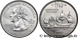 ÉTATS-UNIS D AMÉRIQUE 1/4 Dollar Virginie : arrivée des navires Susan Constant, Godspeed et Discovery le 12 mai 1607 à Jamestown dans la baie de Chesapeake 2000 Philadelphie