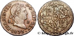 ESPAGNE 2 Maravedis Ferdinand VII 1833 Ségovie