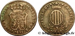 ESPAGNE - CATALOGNE 3 Quartos frappe au nom d’Isabelle II / écu de Catalogne 1841 Catalogne