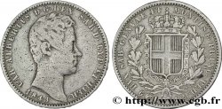ITALIE - ROYAUME DE SARDAIGNE 1 Lire Charles Albert, roi de Sardaigne 1843 Turin