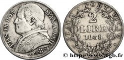 VATICAN AND PAPAL STATES 2 Lire Pie IX an XXII 1868 Rome