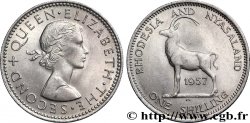 RHODÉSIE ET NYASSALAND 1 Shilling Elisabeth II / antilope des sables 1957 