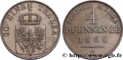 ALEMANIA - PRUSIA 4 Pfenninge Royaume de Prusse écu à l’aigle 1868 Francfort