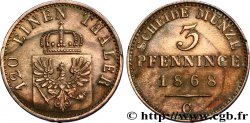 ALEMANIA - PRUSIA 3 Pfenninge Royaume de Prusse écu à l’aigle 1868 Francfort - C