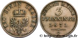 ALEMANIA - PRUSIA 3 Pfenninge Royaume de Prusse écu à l’aigle 1871 Francfort - C