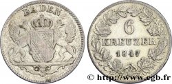 ALEMANIA - BADEN 6 Kreuzer Grand-Duché de Bade 1847 
