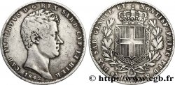 ITALY - KINGDOM OF SARDINIA 5 Lire Charles Albert, roi de Sardaigne 1842 Gênes