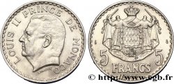 MONACO 5 Francs Louis II / armoiries 1945 Paris SPL 