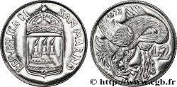 SAN MARINO 2 Lire armes / pélican 1973 Rome - R MS 