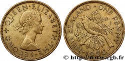 NOUVELLE-ZÉLANDE 1 Penny Elisabeth II / oiseau Tui 1956  TTB+ 