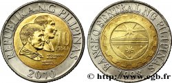FILIPINAS 10 Pisos Apolinario Marini et Andres Bonifacio / sceau de la Banque Centrale des Philippines 2010 