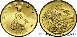 ZIMBABUE 2 Dollars emblème à l’aigle / Pangolin 2001 