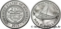 MICRONÉSIE 1/2 Dollar emblème / Voilier Proa de Satawal 2012 