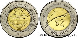 MICRONESIA 2 Dollars emblème / Dauphin 2012 