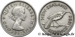 NUOVA ZELANDA 6 Pence Elisabeth II 1956 