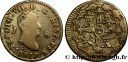 SPAIN 8 Maravedis Ferdinand VII 1817 Jubia F 