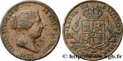 ESPAGNE 25 Centimos de Real (Cuartillo) Isabelle II / écu couronné 1855 Ségovie