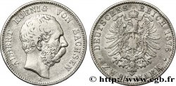 GERMANY - SAXONY 2 Mark - Royaume de Saxe Albert / aigle 1876 Dresde - E VF 
