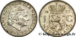 NETHERLANDS 1 Gulden Juliana 1955  AU 