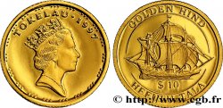 TOKELAU 10 Tala Proof Elisabeth II / voilier Golden Hind 1997 